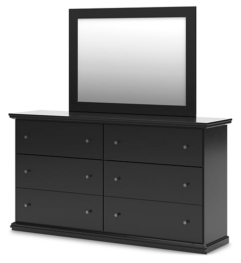 Panel Bed With Mirrored Dresser, Chest And Nightstand