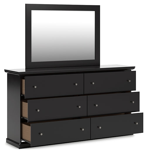Panel Bed With Mirrored Dresser, Chest And Nightstand