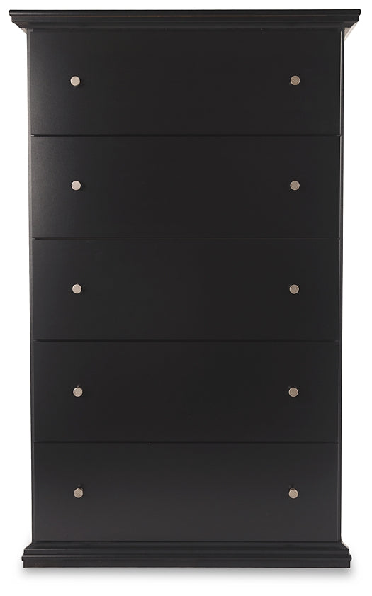 Panel Bed With Mirrored Dresser, Chest And Nightstand