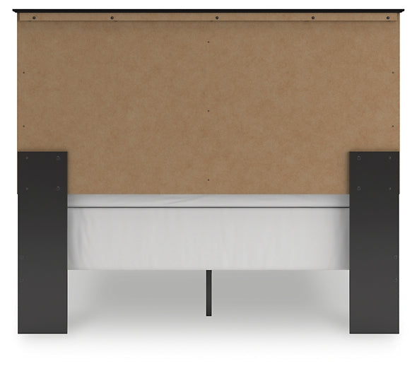 Panel Bed With Mirrored Dresser