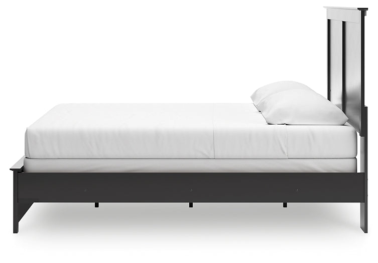 Panel Bed With Mirrored Dresser And Chest