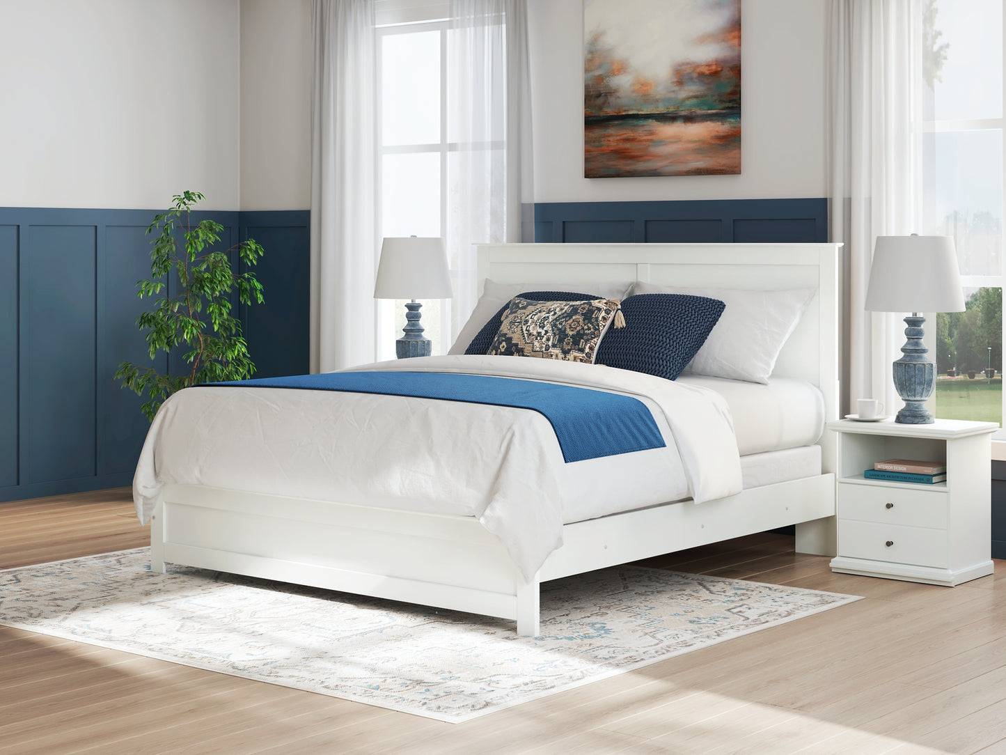 Bostwick Shoals Panel Bed With Mirrored Dresser, Chest And Nightstand