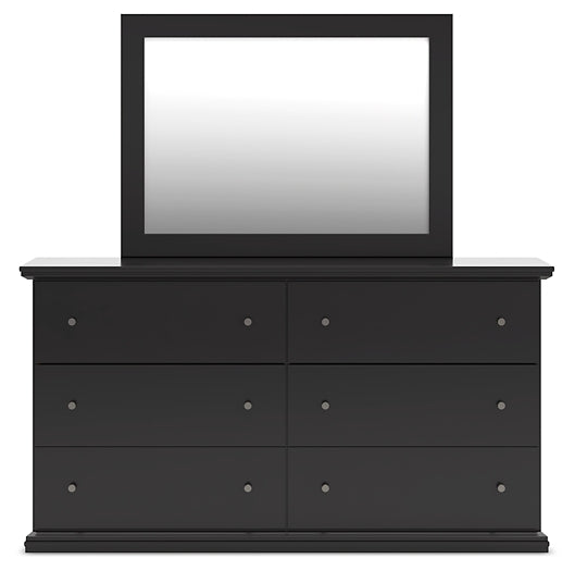 Panel Bed With Mirrored Dresser, Chest And Nightstand