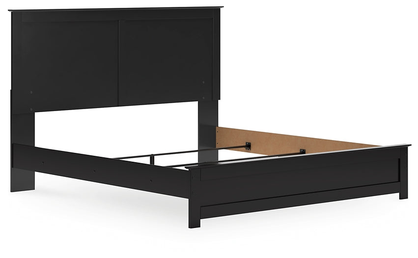 Panel Bed With Mirrored Dresser, Chest And Nightstand
