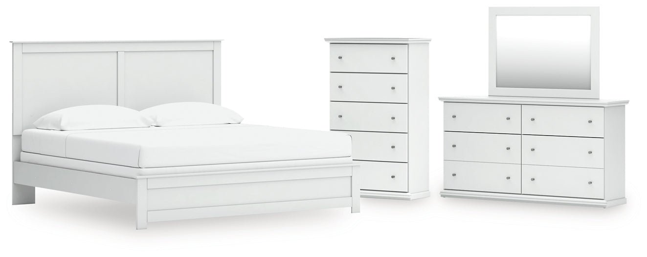 Bostwick Shoals Panel Bed With Mirrored Dresser And Chest