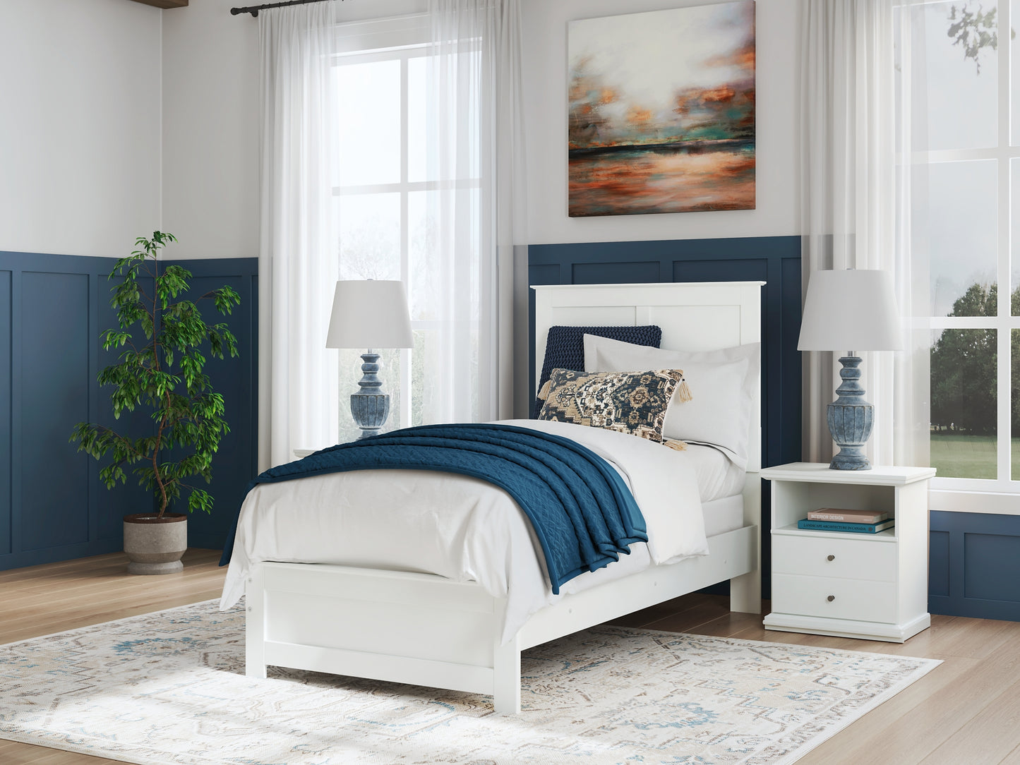 Bostwick Shoals Panel Bed With Mirrored Dresser, Chest And Nightstand