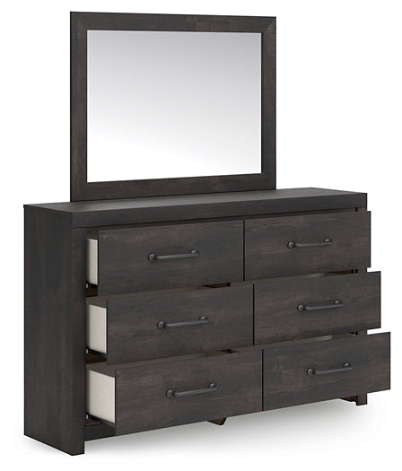 Hollivern Panel Bed With Mirrored Dresser, Chest And Nightstand