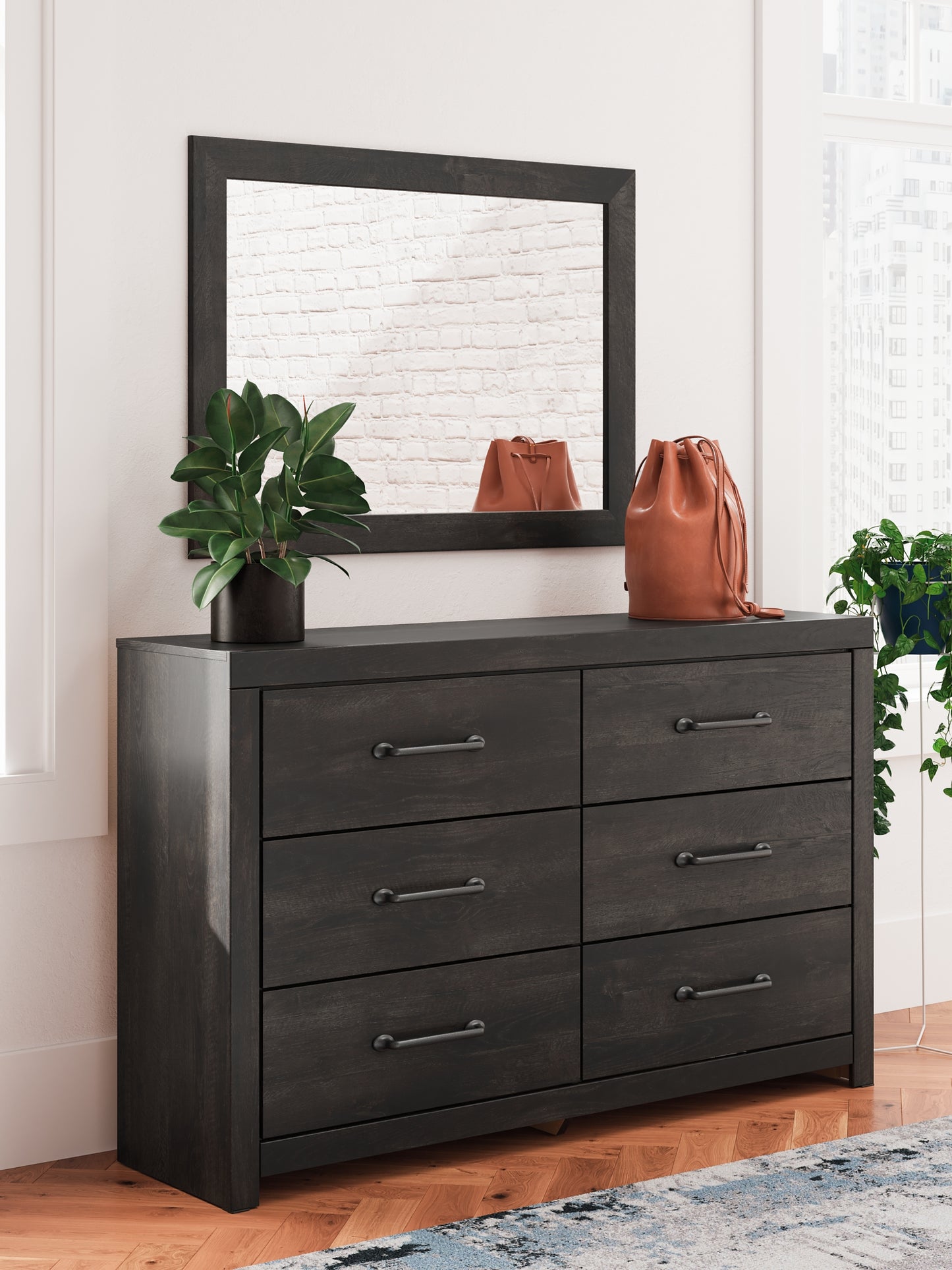 Hollivern Panel Bed With Mirrored Dresser, Chest And Nightstand