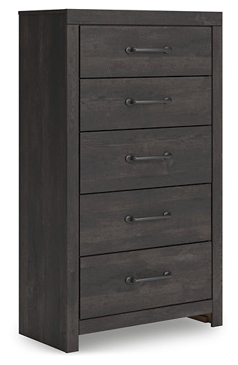 Hollivern Panel Bed With Mirrored Dresser, Chest And Nightstand