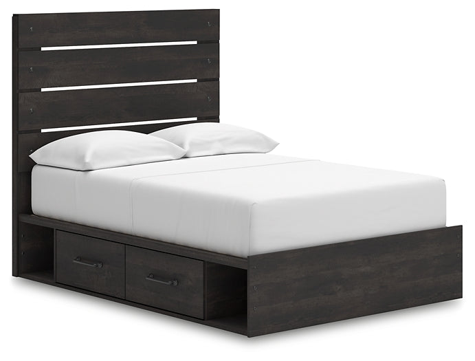 Hollivern Panel Bed With Storage With Mirrored Dresser And Chest