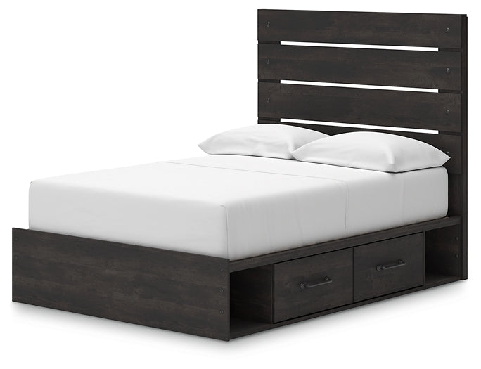 Hollivern Panel Bed With Storage With Mirrored Dresser, Chest And Nightstand