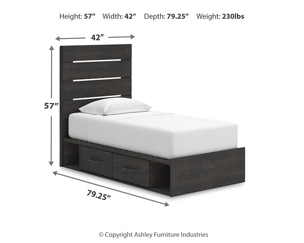 Hollivern Panel Bed With Storage With Mirrored Dresser And Chest