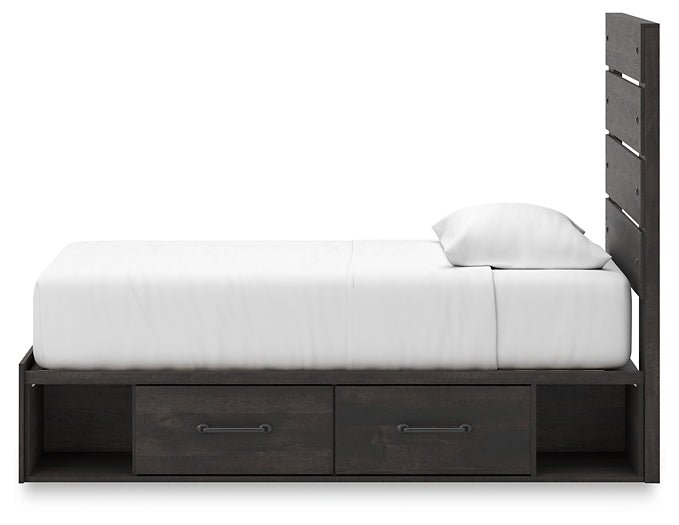 Hollivern Panel Bed With Storage With Mirrored Dresser And Chest