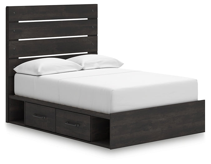 Hollivern Panel Bed With Storage With Mirrored Dresser And Chest