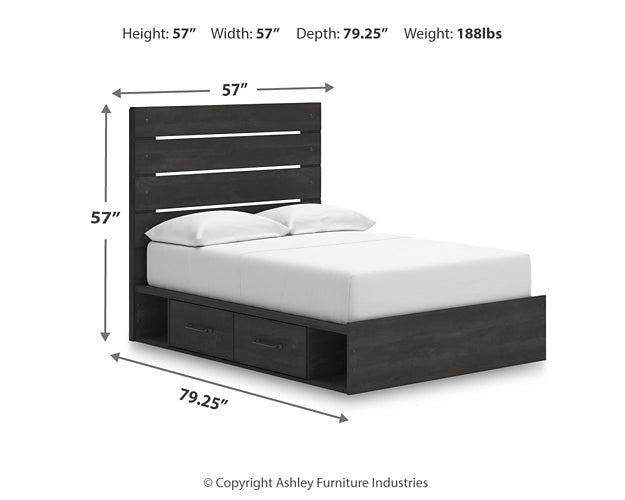 Hollivern Panel Bed With Storage With Mirrored Dresser And Chest