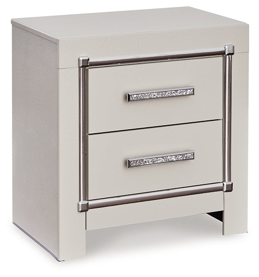 Zyniden Upholstered Panel Bed With Mirrored Dresser And Nightstand