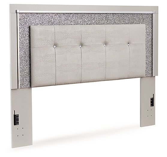 Zyniden Upholstered Panel Headboard With Mirrored Dresser And Nightstand