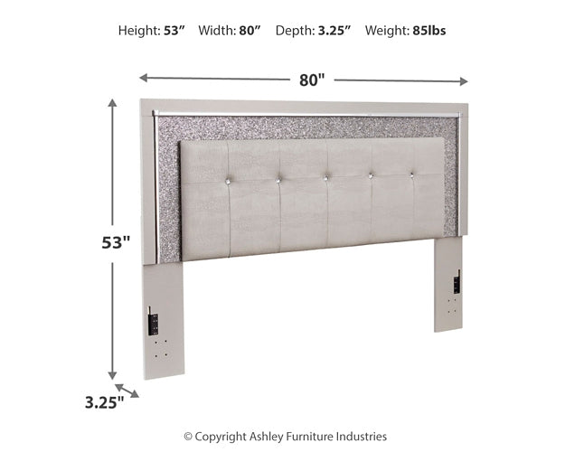 Zyniden Upholstered Panel Headboard With Mirrored Dresser