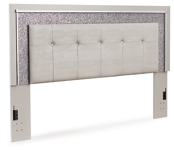 Zyniden Upholstered Panel Headboard With Mirrored Dresser And Nightstand