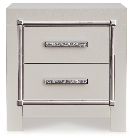 Zyniden Upholstered Panel Bed With Mirrored Dresser, Chest And Nightstand