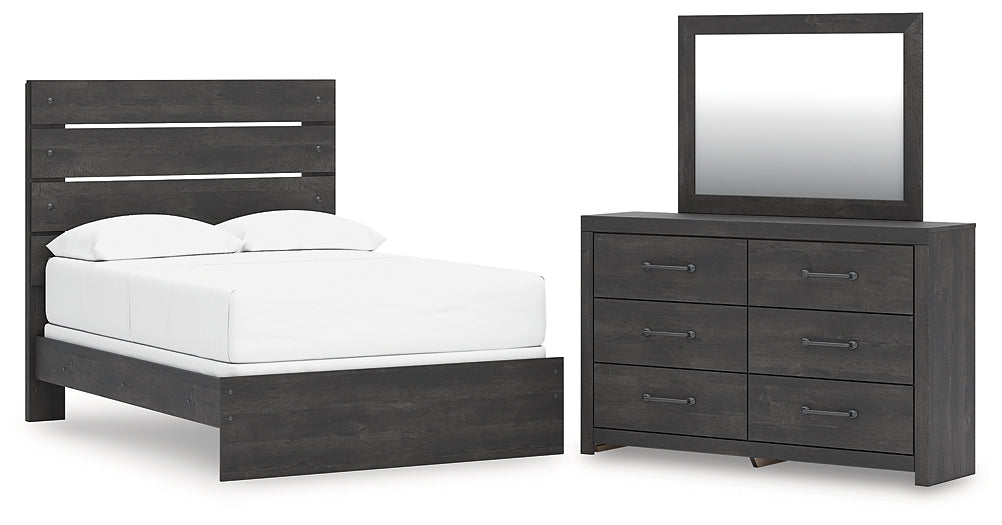 Hollivern Panel Bed With Mirrored Dresser