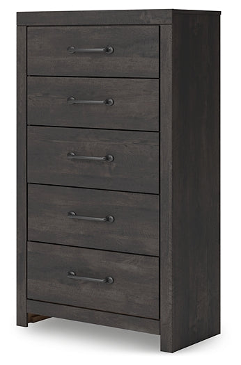 Hollivern Panel Bed With Mirrored Dresser And Chest