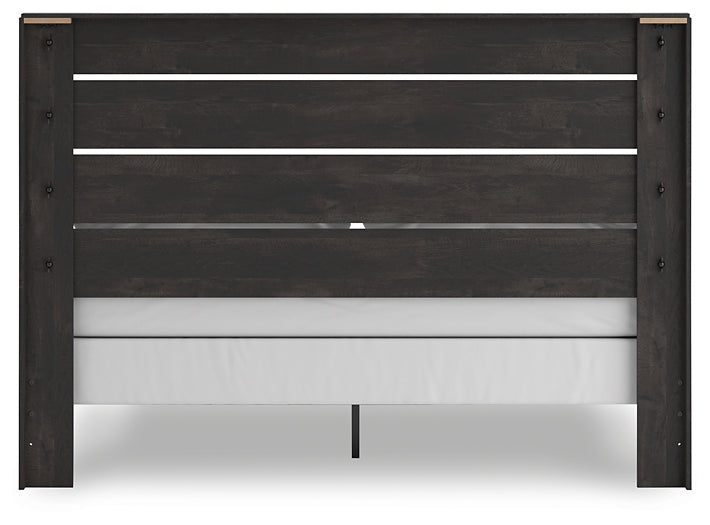 Hollivern Panel Bed With Mirrored Dresser, Chest And Nightstand