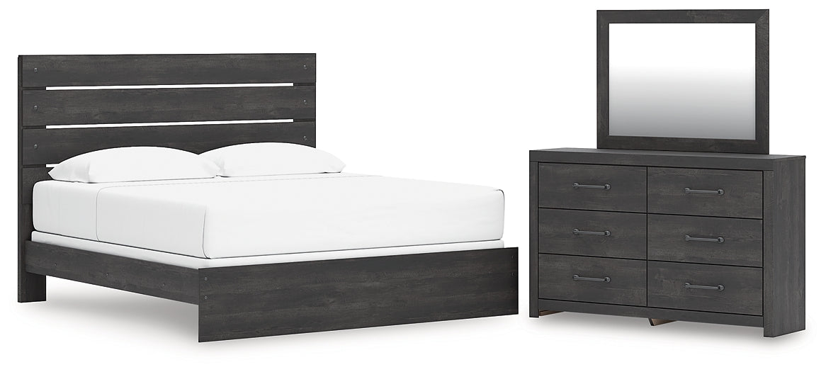 Hollivern Panel Bed With Mirrored Dresser