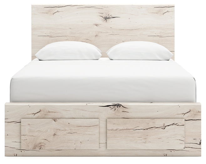 Panel Storage Bed With Mirrored Dresser And Chest