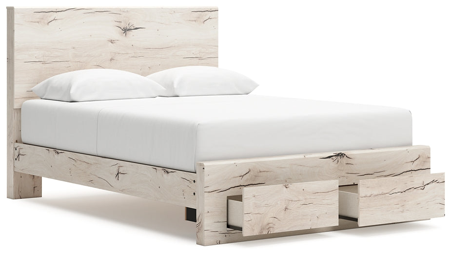 Panel Storage Bed With Mirrored Dresser And Chest