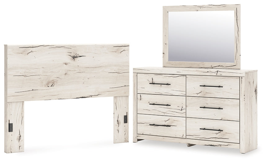 Panel Headboard With Mirrored Dresser