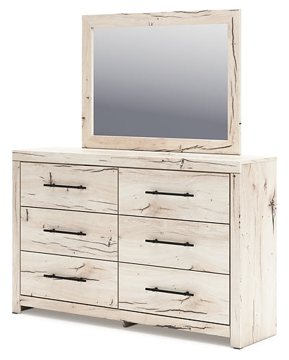 Panel Headboard With Mirrored Dresser