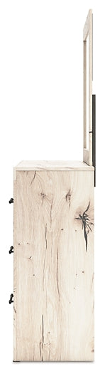 Panel Headboard With Mirrored Dresser