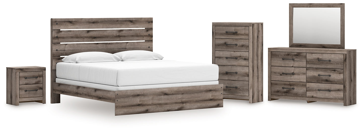 Graystorm Panel Bed With Mirrored Dresser, Chest And Nightstand