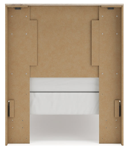 Panel Headboard With Mirrored Dresser And Nightstand