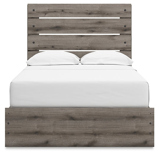 Graystorm Panel Bed With Storage With Mirrored Dresser, Chest And Nightstand