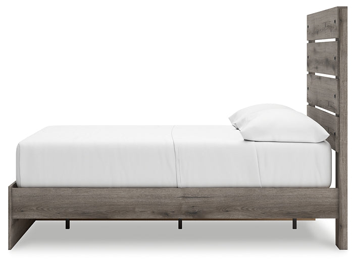 Graystorm Panel Bed With Storage With Mirrored Dresser