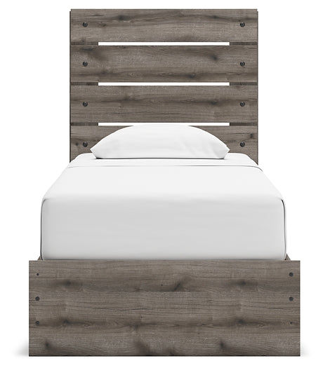 Graystorm Panel Storage Bed With Mirrored Dresser And Nightstand