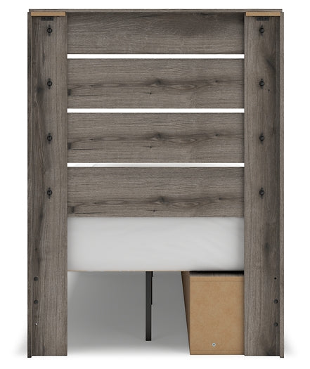 Graystorm Panel Storage Bed With Mirrored Dresser And Nightstand