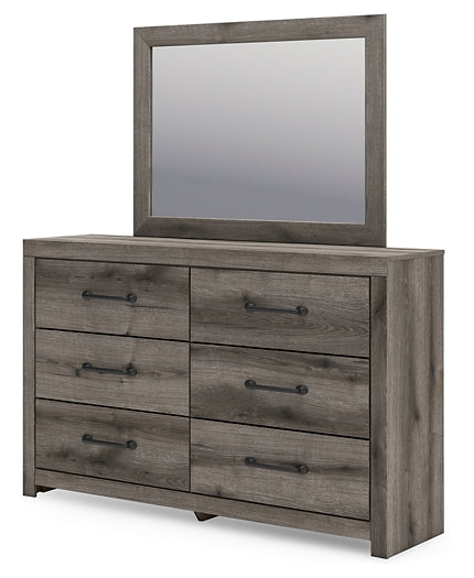 Graystorm Panel Bed With Storage With Mirrored Dresser And Nightstand