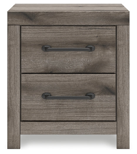 Graystorm Panel Bed With Storage With Mirrored Dresser And Nightstand