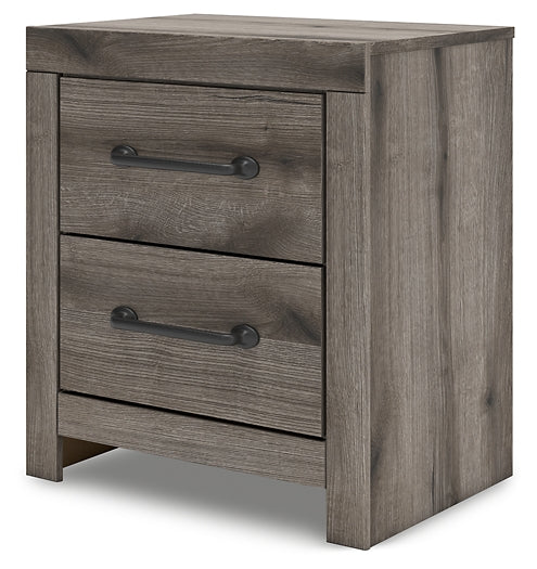 Graystorm Panel Bed With Storage With Mirrored Dresser And Nightstand