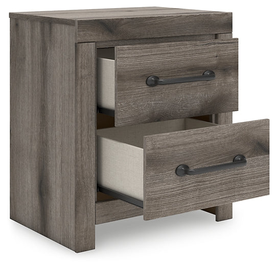 Graystorm Panel Bed With Storage With Mirrored Dresser And Nightstand