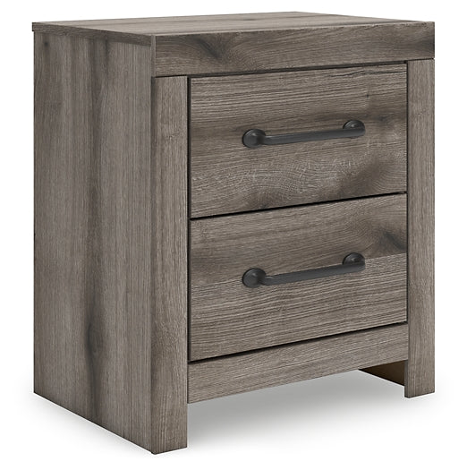 Graystorm Panel Bed With Storage With Mirrored Dresser And Nightstand