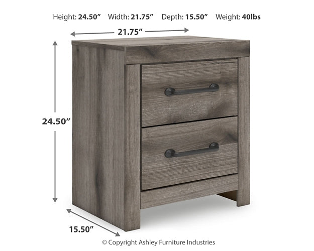 Graystorm Panel Bed With Storage With Mirrored Dresser And Nightstand