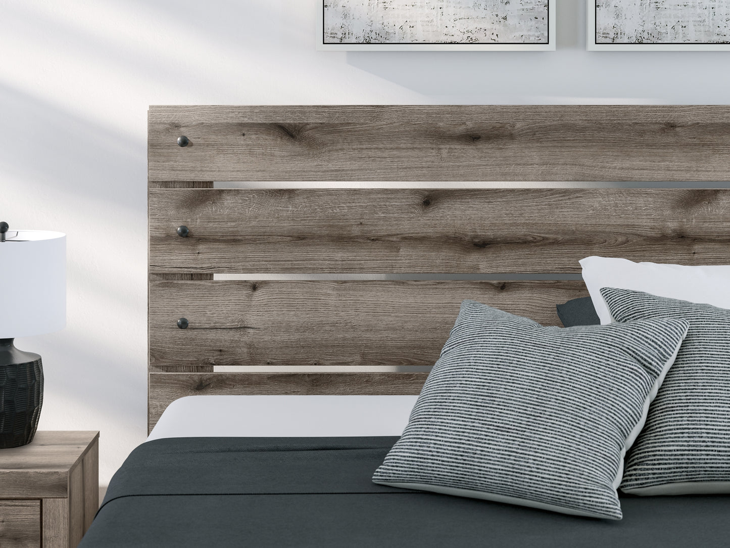 Graystorm Panel Bed With Mirrored Dresser