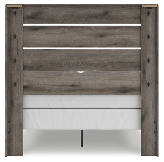 Graystorm Panel Bed With Mirrored Dresser And Nightstand