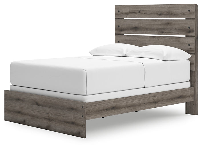 Graystorm Panel Bed With Mirrored Dresser And Nightstand