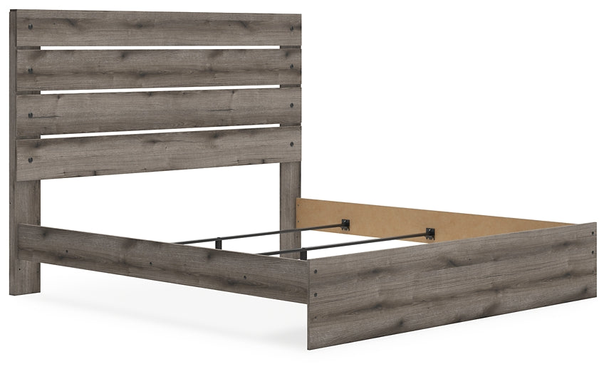 Graystorm Panel Bed With Mirrored Dresser And Nightstand