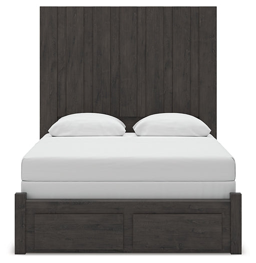 Panel Storage Bed With Mirrored Dresser